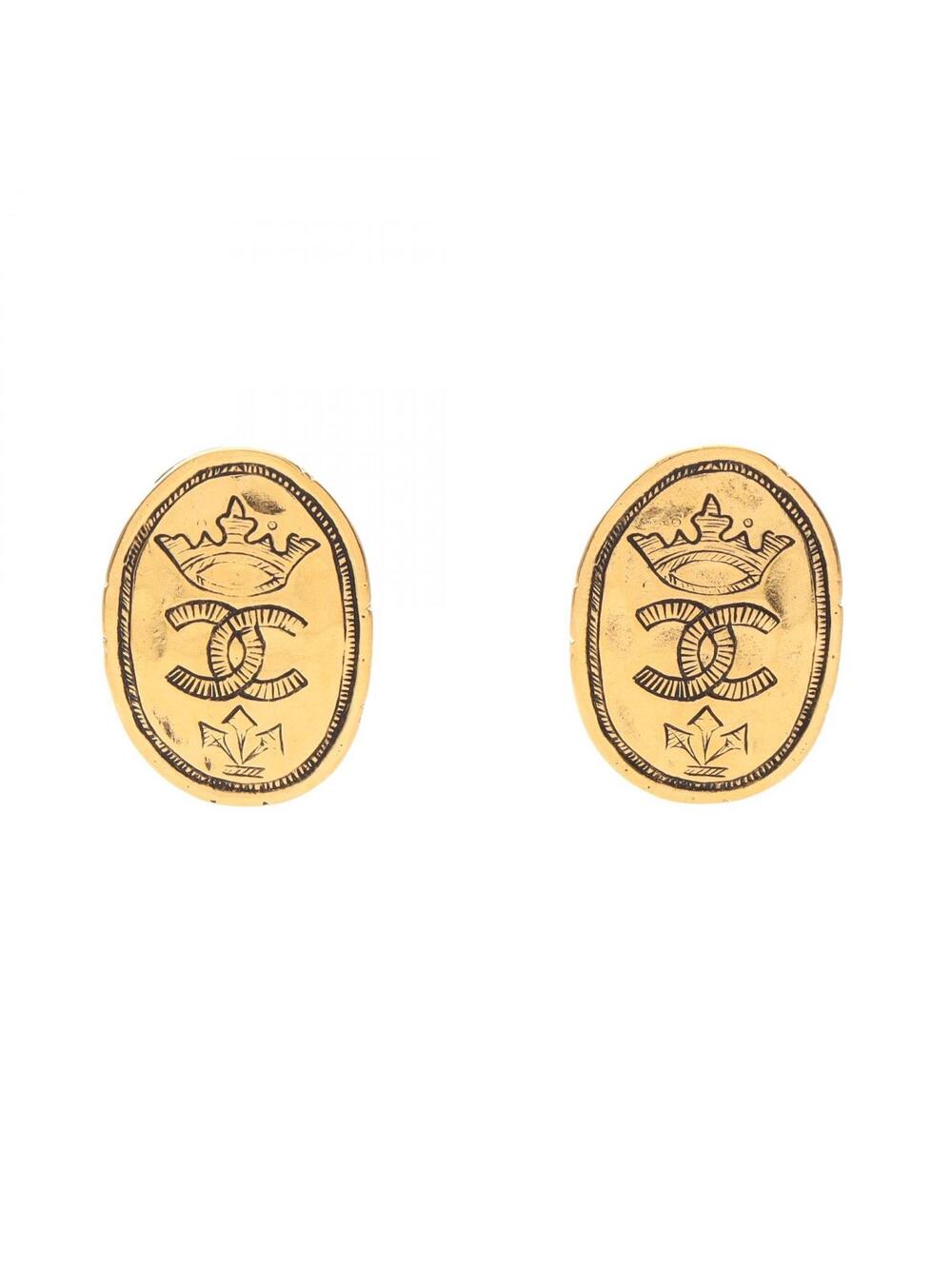 Chanel Coco Mark Earring Gold Plated #272731C55B
